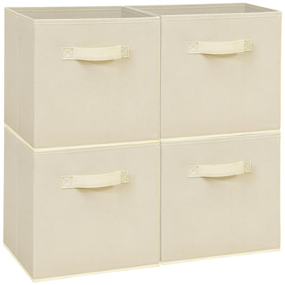 Easi Storage Cubes, 11 Inch Storage Bins, Set of 4, Foldable Fabric Cube Storage Organizer With