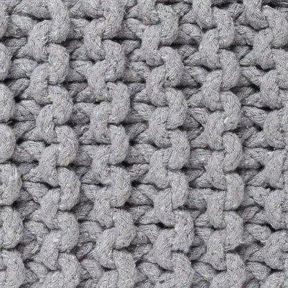 REDEARTH · Cube Low Pouf Foot Stool Ottoman - Hand Knitted Poof - Cord Boho Pouffe - Home Décor - Stuffed Footrest for Living Room - Nursery - Bedroom - Patio (16" x 16" x 8") - Light Gray