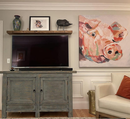 joelsantiques - 60 Inch Wooden Floating Shelves for Wall - 60x9x2 in - Made of Natural Wood - Long Heavy Duty Rustic Wall Shelves for Bedroom - Perfect for Living Room, Kitchen - Medium Brown