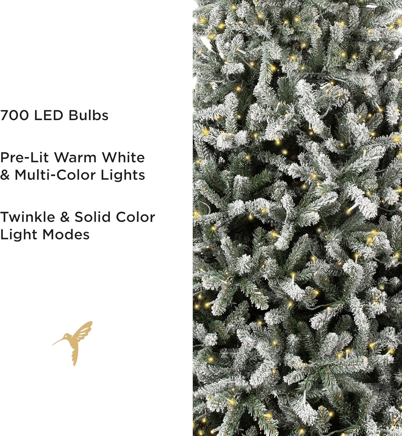 Papyrus Frosted 7 ft Pre-Lit Artificial Christmas Tree, Blue Spruce, Warm White Lights, Includes Stand and Storage Bag