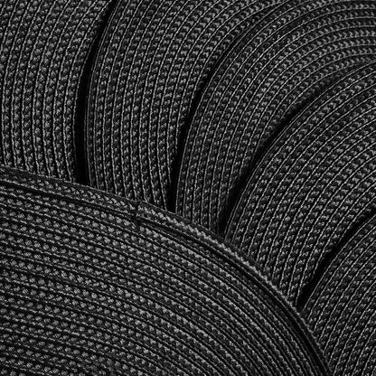 AHHFSMEI Placemats Set of 4 for Dining Table Washable Woven Vinyl Non-Slip 18x12 inches Placemat Heat-Resistant Durable Table Mats for Dining Table Easy to Clean (Oval Black, 4)