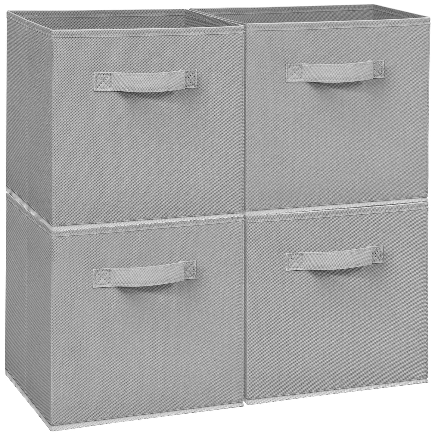 Easi Storage Cubes, 11 Inch Storage Bins, Set of 4, Foldable Fabric Cube Storage Organizer With