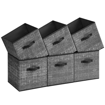 SONGMICS Storage Cubes, Set of 6, 13-Inch Foldable Closet Organizers