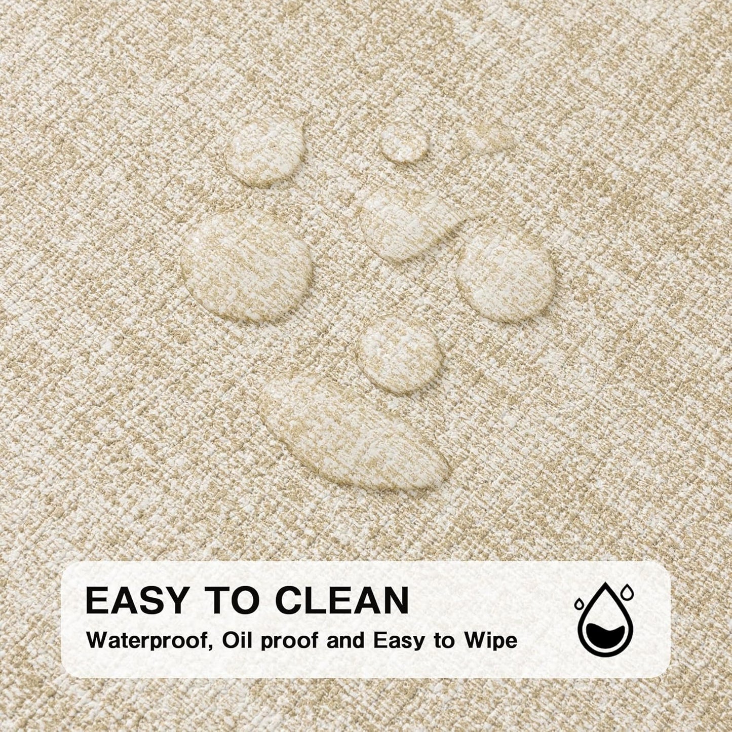 Chrysameld Vinyl Placemats Set of 6 - Faux Leather 100% Waterproof Oil-Proof Wipeable PU Place Mats, Heat Resistant Anti Slip Reversible Table Mats for Indoor & Outdoor Use,(17×12Inch, Beige)