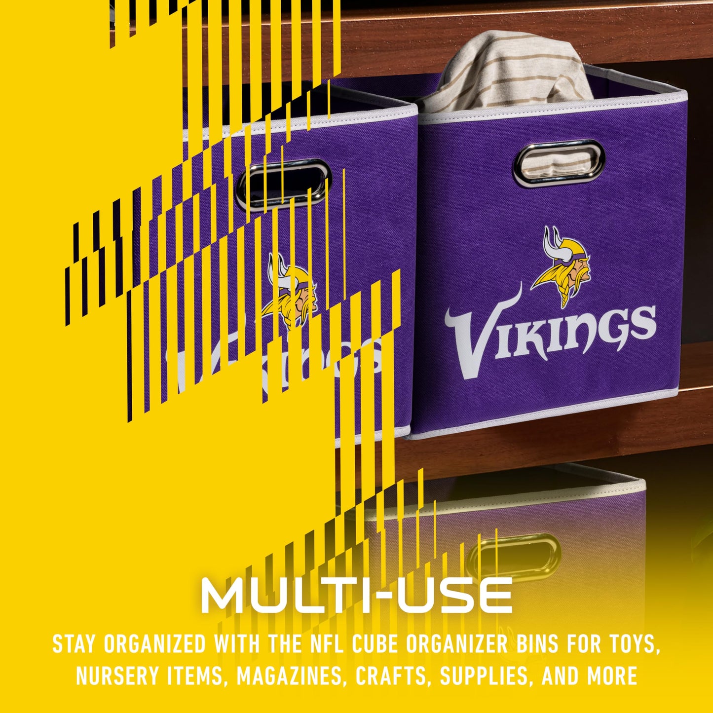 Franklin Sports NFL Minnesota Vikings Collapsible Storage Bin