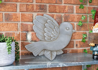 NAT & Jules Animal Character Shaped Dimensional Indoor Outdoor 11 inch Cast Resin Decorative Garden Stepping Stone, Patio, Walkway Sculpture Yard Art, Stone Grey Bluebird