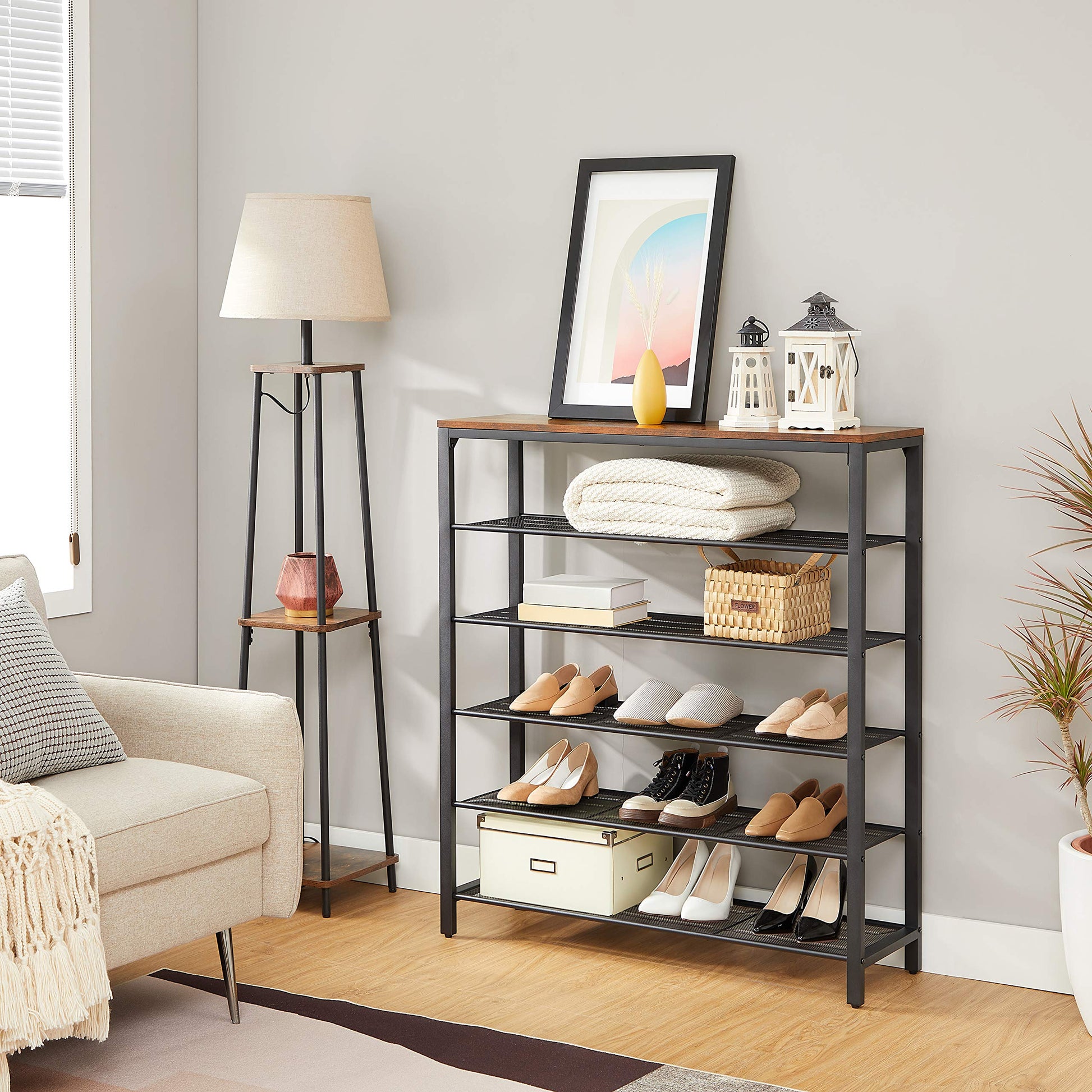 VASAGLE 6-Tier Shoe Rack, Shoe Organizer for Closet, Entryway, 24-30 Pairs of Shoes, Large Shoe