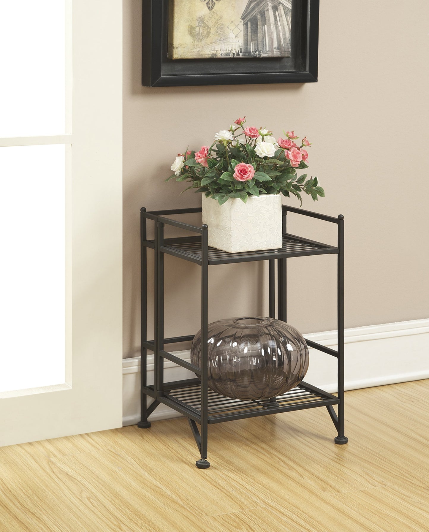 Convenience Concepts Xtra Storage Shelves - 2-Tier Folding Metal Storage Shelves, Closet Organizer
