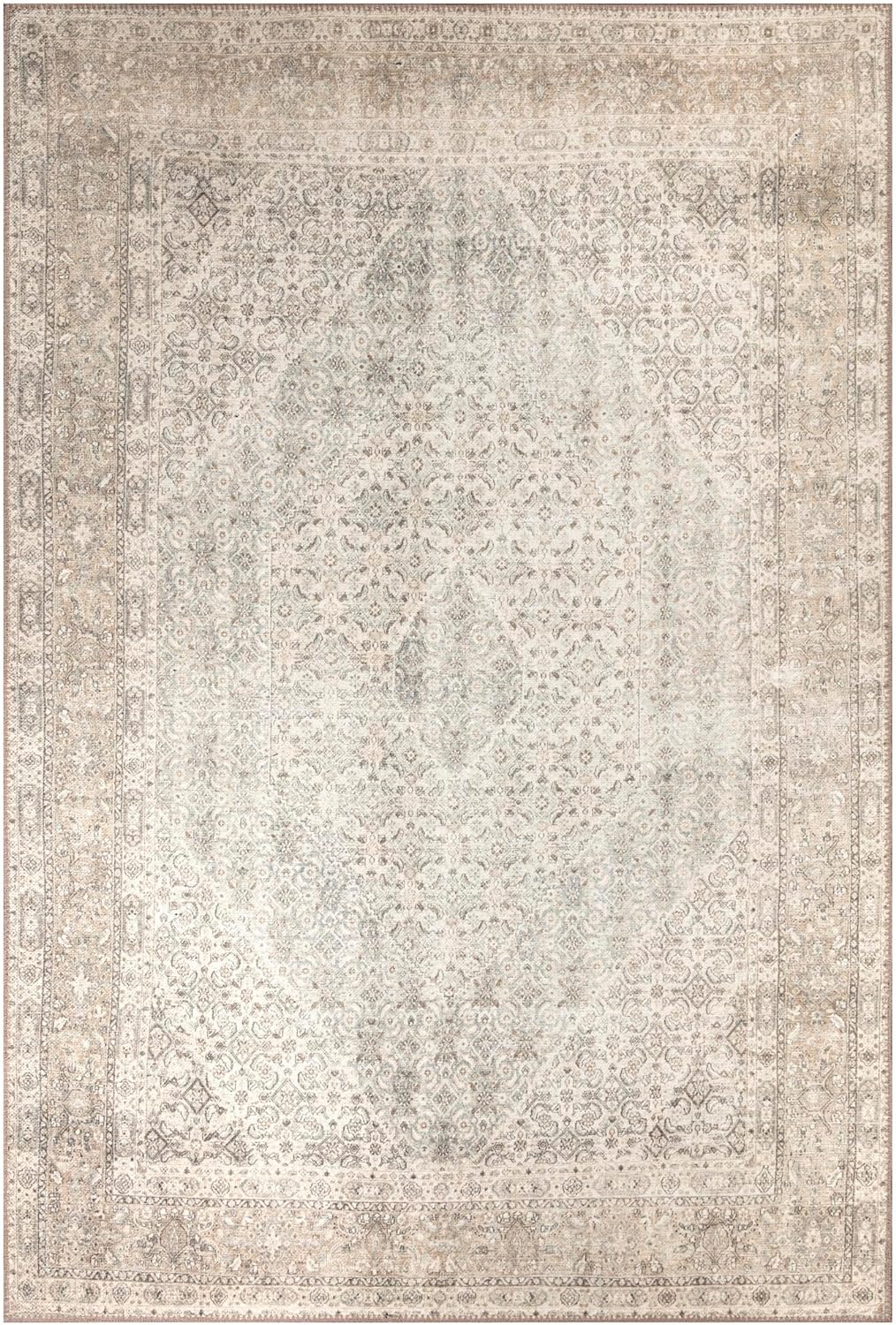 Keen Home Design 10x14 Rug - Machine Washable Area Rug with Non-Slip Backing, Ideal for Living Room, Dining Room, Bedroom - Vintage, Easy Clean, Durable, Low Pile Rug - (9'7" x 14')