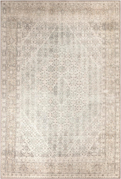 Keen Home Design 10x14 Rug - Machine Washable Area Rug with Non-Slip Backing, Ideal for Living Room, Dining Room, Bedroom - Vintage, Easy Clean, Durable, Low Pile Rug - (9'7" x 14')