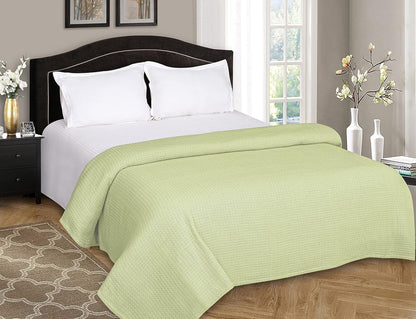 BELIZZI HOME 100% Cotton Bed Blanket, Breathable Bed Blanket Twin Size, Cotton Thermal Blankets Twin, Perfect for Layering Any Bed for All Season, Sage Green