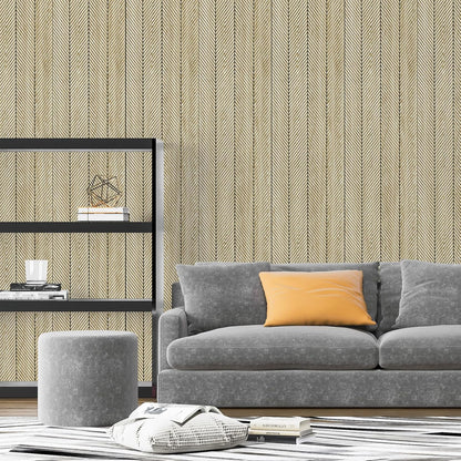 Art3d 4-Pack Glue-On Herringbone Wainscoting Panel for Interior Wall Decor - 104 x 12 Inch Polystyrene Ultralight Slim Slat Wall Panels for Living Room Bedroom, Oak