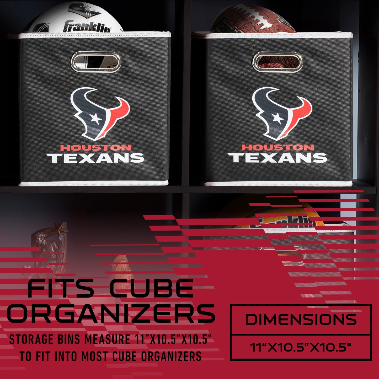 Franklin Sports NFL Houston Texans Collapsible Storage Bin