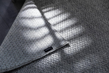 CAMILSON Easy Jute Rug 6x9, Indoor Outdoor Gray Color Farmhouse Area Rugs for Living Room Patio and Kitchen Rug, Solid Boho Woven Design, Easy-Cleaning, Washable Outside Carpet Alfombras (6 x 9)