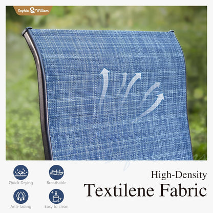 Sophia & William Outdoor Bar Set, Patio Bar Table and Chairs Set, Bar Height Patio Set - 4 x Swivel Bar Chairs(Blue), 1 x Rectangular Bar Table(Black)