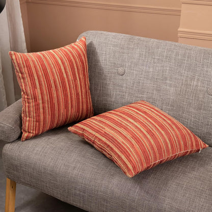 Yeiotsy Pillow Cases Bohemia, Pack of 2, Modern Striped Throw Pillow Covers Geometric Cushion Covers for Sofa Holiday Party Decoration (Red, 18 X 18 Inches)