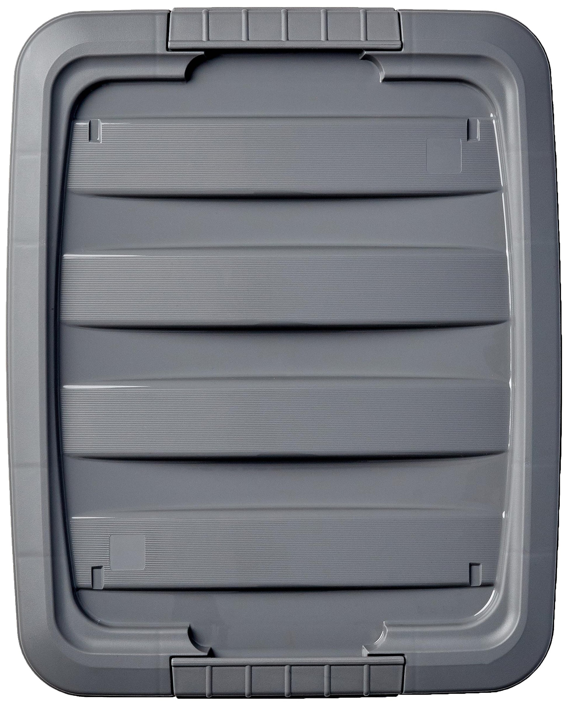 Amazon Basics Plastic Storage Containers with Secure Latching Lids, Stackable Organization Bins