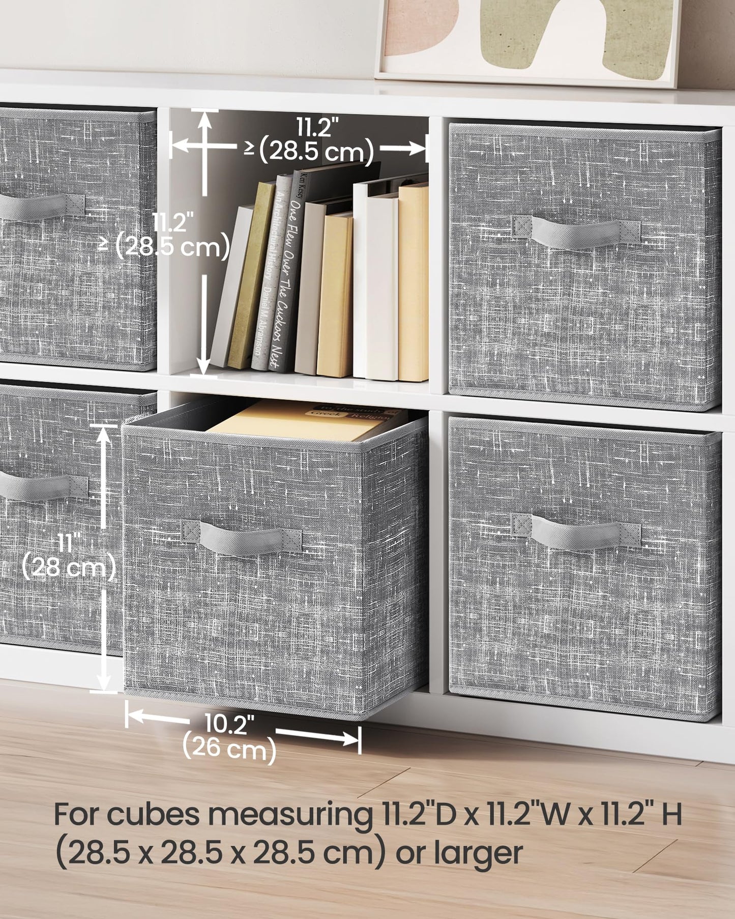 SONGMICS Storage Cubes, Set of 6, 11-Inch Foldable Closet Organizers