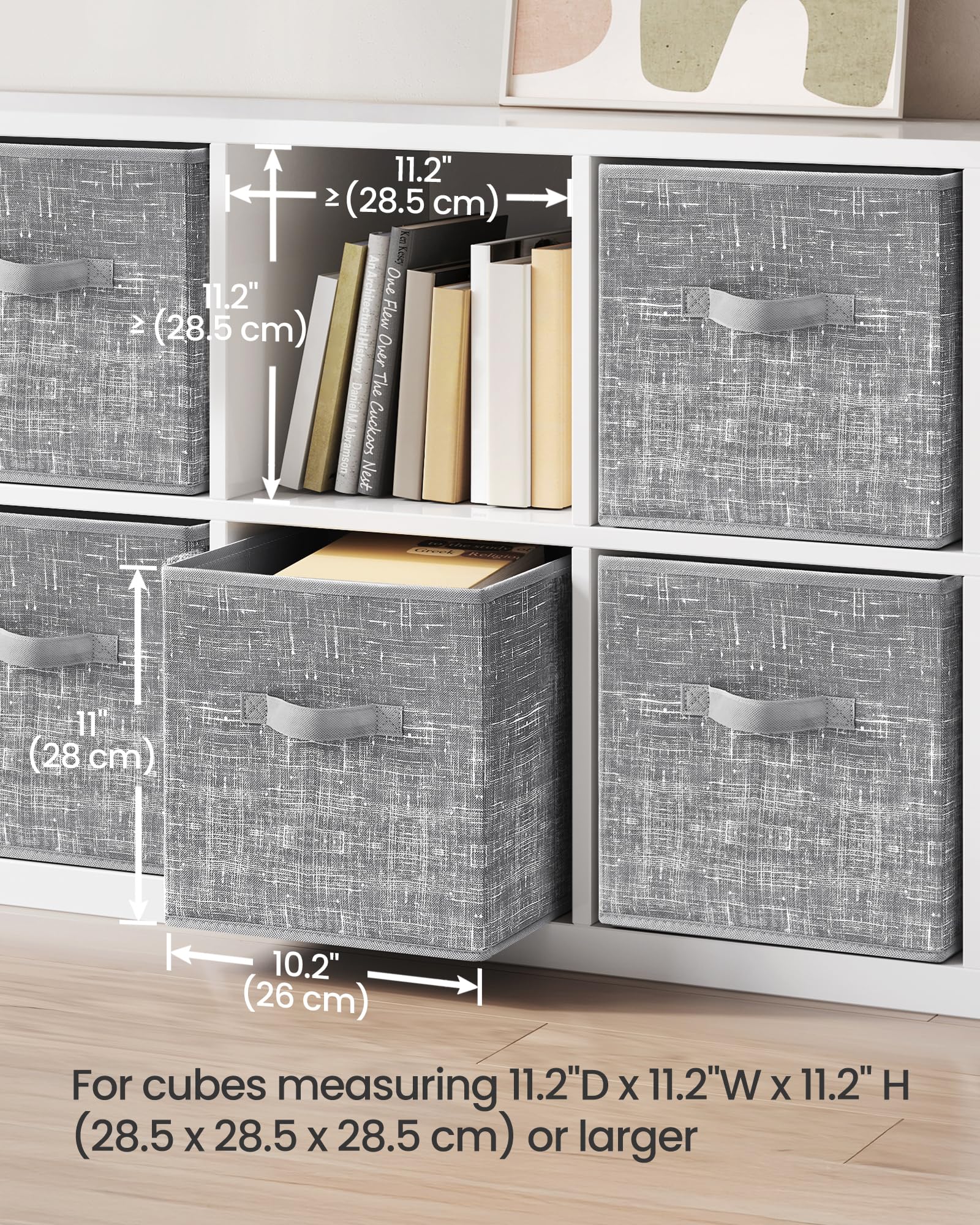 SONGMICS Storage Cubes, Set of 6, 11-Inch Foldable Closet Organizers