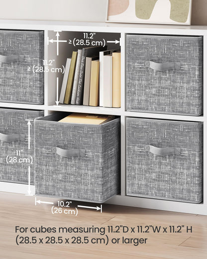 SONGMICS Storage Cubes, Set of 6, 11-Inch Foldable Closet Organizers