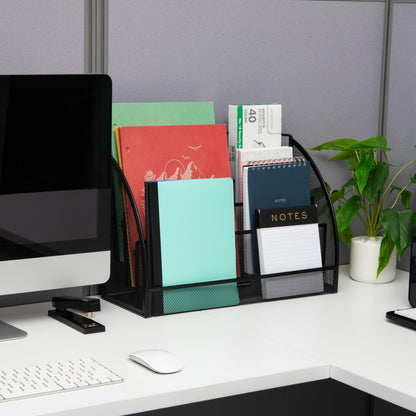 Mind Reader 4-Tier Mail Sorter, Desktop Organizer, File Storage, Magazine, Office, Metal Mesh