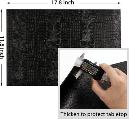 Faux Leather Hardboard Placemats, Set of 4 PU Table Mats, Easy to Clean, Heat & Stain Resistant for Office Conference Table,Dining Home Decor