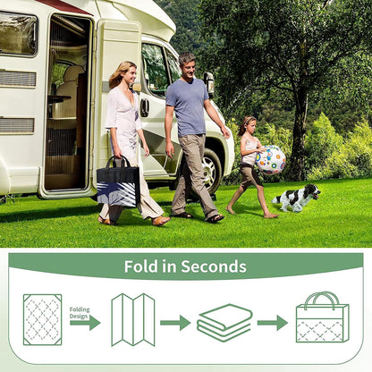 GENIMO Outdoor Rug 3' x 5' Waterproof for Patios Clearance, Reversible Outdoor Plastic Straw Camping Rug Carpet, Large Area Rugs Mats for RV, Camper, Deck, Balcony, Porch, Beach, Navy Blue&White