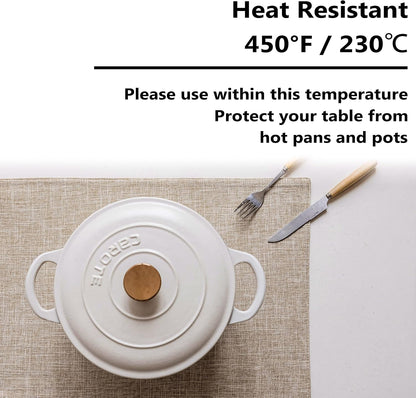 Home Brilliant Linen Place Mats Set of 6 Heat Resistant Dining Table Place Mats Cloth Placemats Kitchen Table Mats Placemat, Burlap