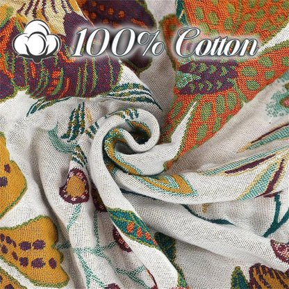 MSGKV 100% Cotton Boho Throw Blanket Woven Blankets, Reversible Versatile KnitWoven Blanket for Bed Couch Sofa, Super Soft Decorative Blanket for Chair Sofa and Living Room, 90''Wx 98''L