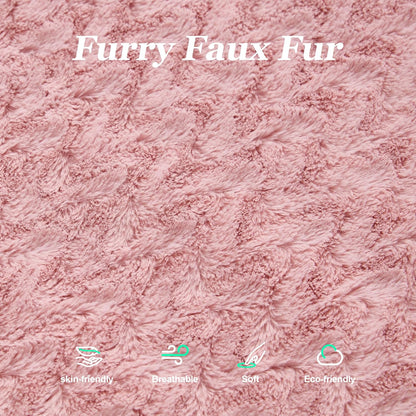 Hobestluk 3 in 1 Bean Bag Chair Giant Bean Bag Chairs for Adults with Chevron Plush Fur Cover Convertible Bean Bag Floor Cushion with Machine Washable Cover for Living Room (Chevron Plush Pink)