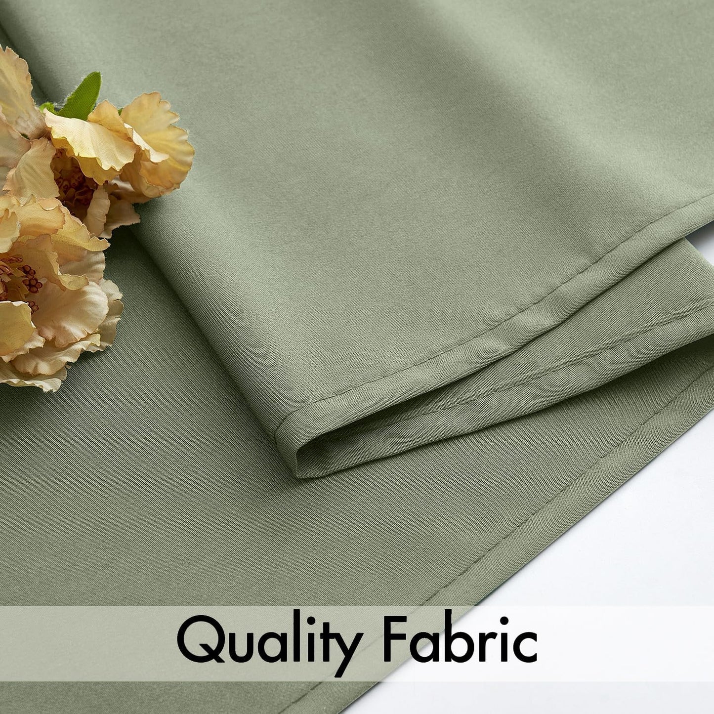 MIULEE Sage Green Privacy Sheer Curtains That Let Light in 90 Inches Long Non-See-Through Semi Sheer Curtain Light Filtering Window Curtains Drapes for Living Room Bedroom 2 Panels Set 42 X 90