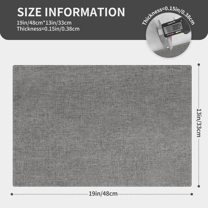 Cloth Placemats, Set of 6 Heat-Resistant Cotton Linen Blend Double Layered Machine Washable Place Mats, Wrinkle Free Thick Fabric Dining Table Mats for Indoors & Outdoors (Dark Grey, 6)