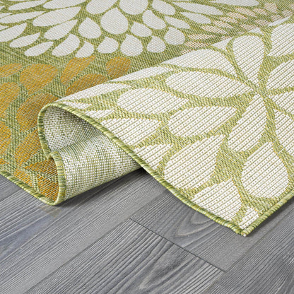 Beverly Rug Outdoor Rug 8x10 Modern Exotic Tropical Leaf Area Rugs for Indoor and Outdoor Patio Deck Porch Garden Water Resistant Washable Outside Carpet (8 x 10 Green)