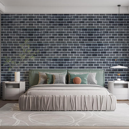 IZODEKOR 3D Brick Effect Wall Panels - Faux Brick Paneling for Living Room, Kitchen, Bathroom and More | Ash Smoke - Pack of 3, Covers 16 sq ft