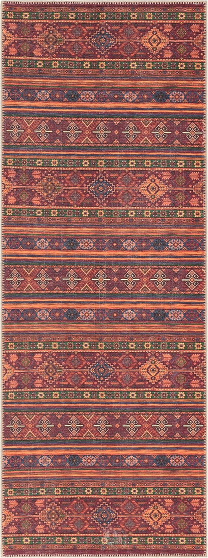 Keen Home Design 2x10 Rug - Machine Washable Runner with Non-Slip Backing, Ideal for Hallway, Entryway, Kitchen, Laundry Room - Vintage, Easy Clean, Durable, Low Pile Rug - (2'6" x 10')