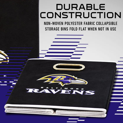 Franklin Sports NFL Baltimore Ravens Collapsible Storage Bin