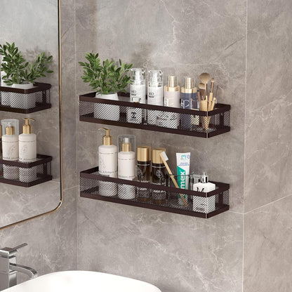 PUSDON Metal Wall Hanging Basket 2 Packs DIY Suitable for Multiple Scenes - Large Bronze Netting