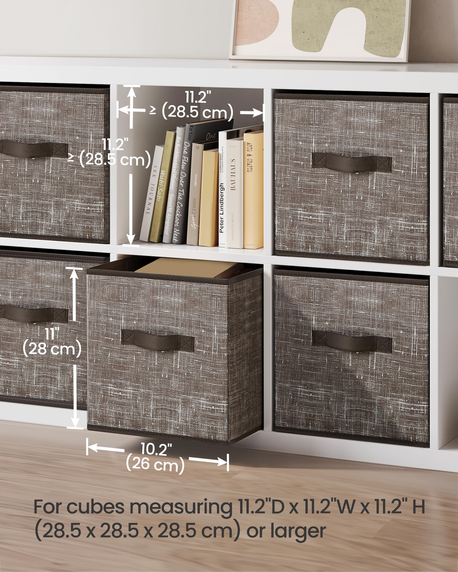 SONGMICS Storage Cubes, Set of 6, 11-Inch Foldable Closet Organizers
