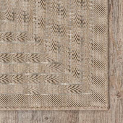 Adiva Rugs Outdoor Indoor Area Rug, Weather Resistant, Easy to Clean, Stain Resistant Floor Mat for Dining Room, Backyard, Deck, Patio (Natural Beige, 2' x 3')