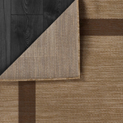 CAMILSON Outdoor Rug 10x14 - Large Modern Outside Rugs for Patios Porches Waterproof Durable Washable Non-Shedding, Easy-to-Clean Indoor Outdoor Area Carpet (10 x 14, Bordered - Jute)