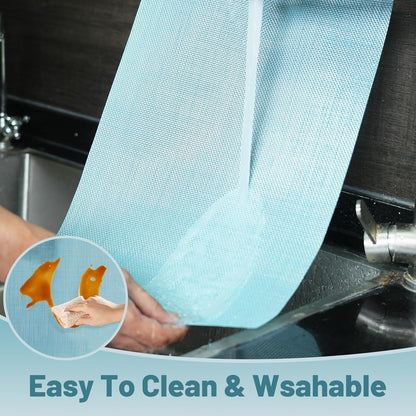 Placemats Set of 6，Non-Slip PVC Weave Table Mats Easy to Clean，Heat Resistant Place Mats for Kitchen Dining Table Decoration Indoor Outdoor，Blue