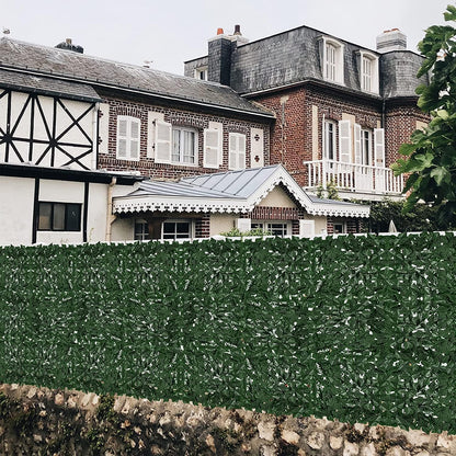 Faux Ivy Privacy Fence Screen Outdoor Expandable Artificial Greenery Roll Fake Hedge Wall Patio Green Plastic Leaf Plant Vine Grass Panels Gate Covering for Garden Yard Balcony (118.5x59.5 in)