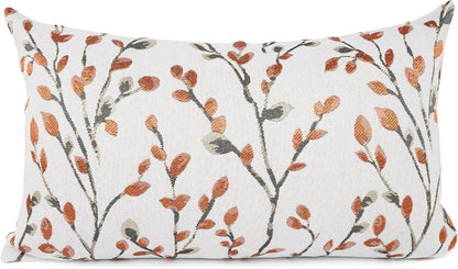 YOUR SMILE Classical Embroidery Jacquard Orange Square Decorative Throw Pillow Case Cushion Cover,12x20 inch