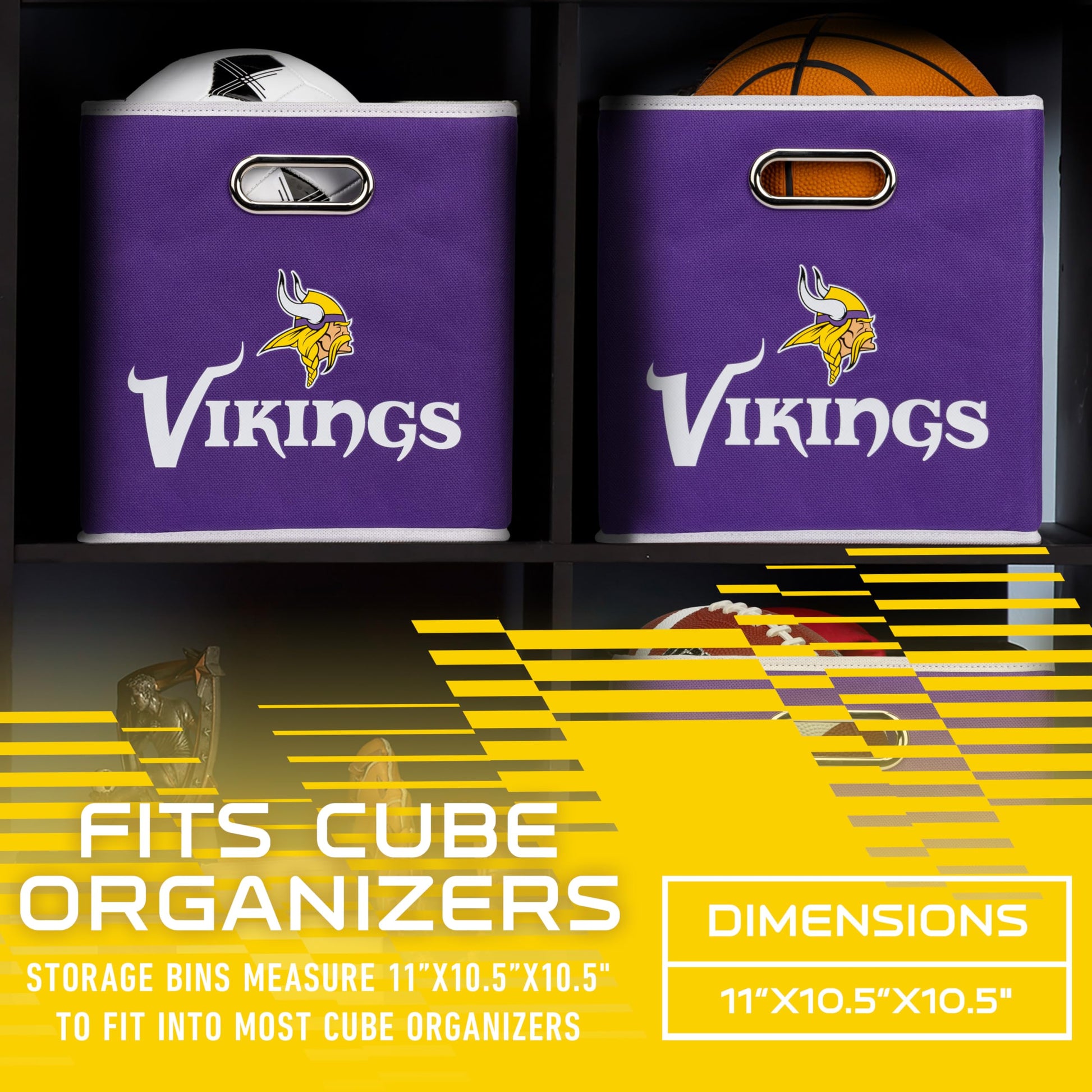 Franklin Sports NFL Minnesota Vikings Collapsible Storage Bin