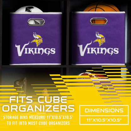 Franklin Sports NFL Minnesota Vikings Collapsible Storage Bin