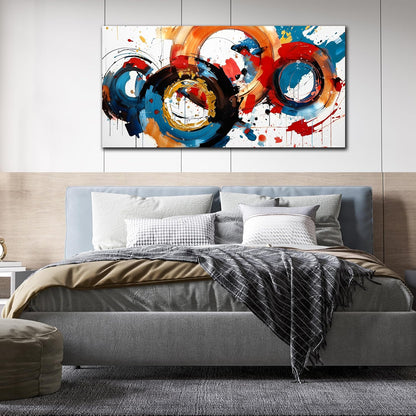 Abstract Wall Art Large Canvas Prints Modern Living Room Bedroom Home Office Wall Decor Framed Colorful Circle Abstract Picture Ready to Hang Size 24x48