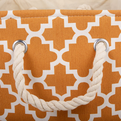 DII Polyester Container with Handles, Lattice Storage Bin, Large, Pumpkin Spice