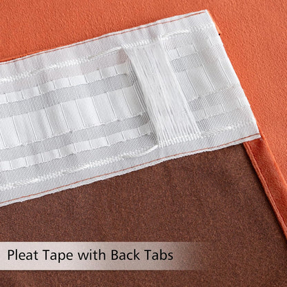 MIULEE Fall Burnt Orange Velvet Curtains 84 Inches Long 2 Panels - Back Tab and Pleated Luxury Window Curtains for Bedroom Living Room Blackout Thermal Insulated Soft Drapes Terracotta Rust Decor