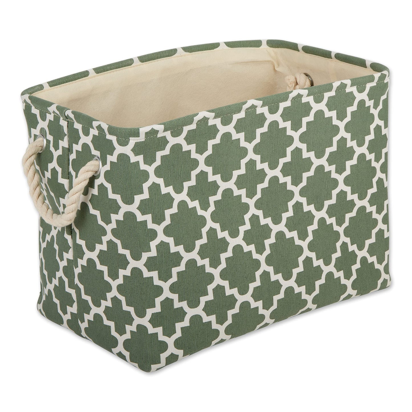 DII Polyester Container with Handles, Lattice Storage Bin, Medium, Artichoke