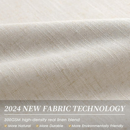 BOODII Greyish Beige 120 Inch Long Blackout Curtains for Living Room Linen Blend Back Tab Neutral Modern Room Darkening Curtains Thermal Insulated Black Out Curtain for High French Window Light Taupe